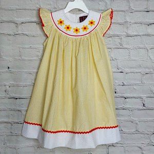 'LIL CACTUS' SMOCKED SUNFLOWER BISHOP DRESS